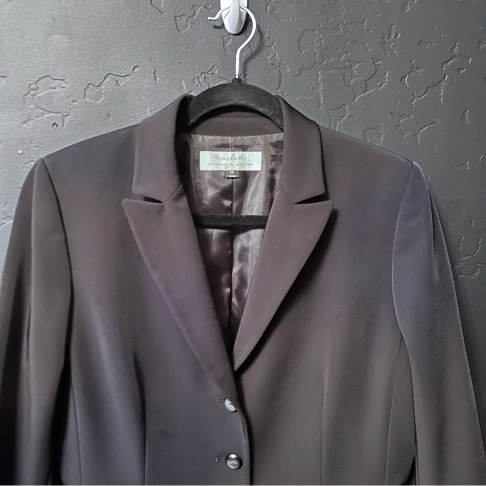 Tahari Levine Snap Front Basic Blazer Jacket Char… - image 2